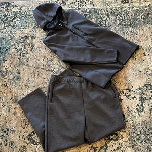 Mens Navy Heather Zero XPosure Sweatsuit XL Pants/LG Zip Hoodie.